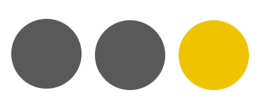 deux points gris et un point jaune alignés
